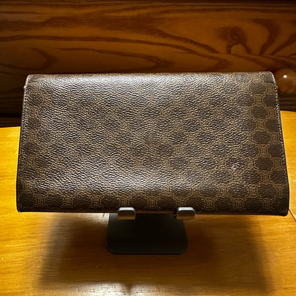Celine Brown Leather Macadam Long Wallet - Picture 2 of 7